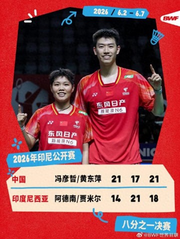 世界杯高清直播下载-印尼羽毛球公开赛次轮：冯彦哲/黄东萍晋级下一轮|贾米尔|阿德南|阿德南·毛拉纳|凤凰组合|世界羽联_新浪新闻